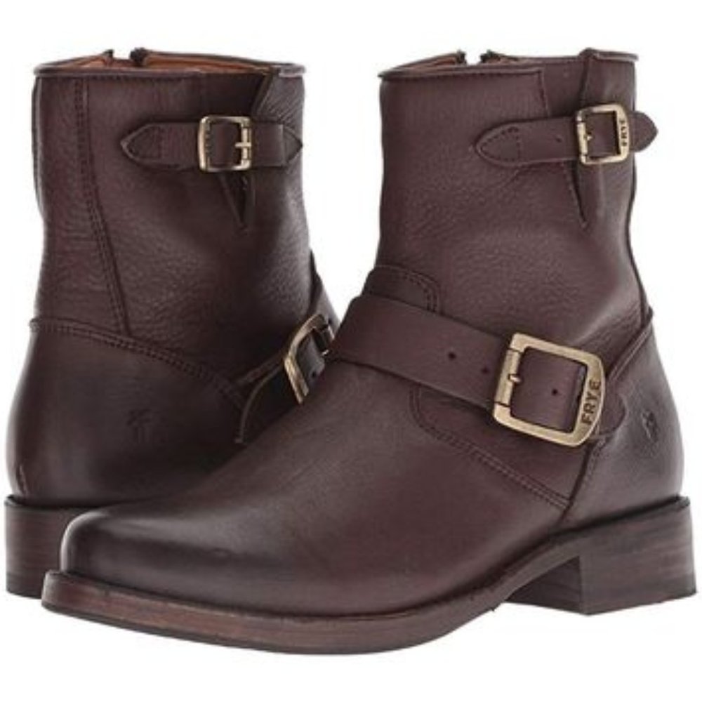 Frye VICKY Dark Brown Short Ankle Cowboy Boots Bootie Shoes Flats 7.5 NEW